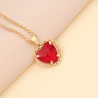 Fashion Multicolor Heart-shape Copper Necklace Wholesale sku image 4