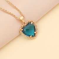 Fashion Multicolor Heart-shape Copper Necklace Wholesale sku image 6