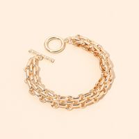 Hip-hop Geometric Metal Necklace Bracelet Set sku image 1