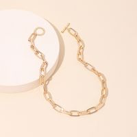 Hip-hop Geometric Stacked Metal Necklace Bracelet Set sku image 2