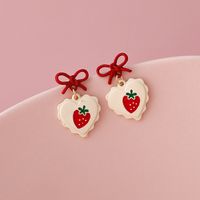 Fashion Heart Strawberry Earrings sku image 1