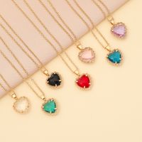 Fashion Multicolor Heart-shape Copper Necklace Wholesale main image 1