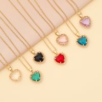 Fashion Multicolor Heart-shape Copper Necklace Wholesale main image 2