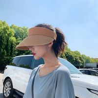 Fashion Sunshade Sunscreen Empty Top Straw Hat main image 2