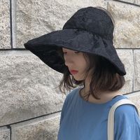Korean Sunshade Lace Empty Top Foldable Hat main image 2