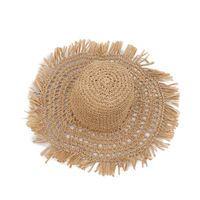 Fashion Hollow Sunscreen Big Brimmed Foldable Straw Hat main image 6