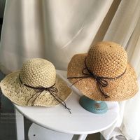 Korean Hand-woven Big-edge Folding Straw Hat main image 5