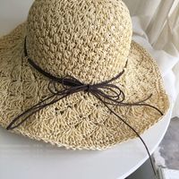 Korean Hand-woven Big-edge Folding Straw Hat main image 4