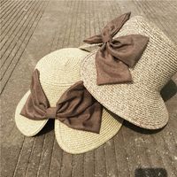 Korean Sunscreen Folding Bowknot Fisherman Straw Hat main image 3