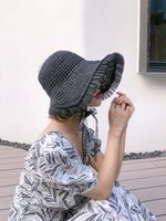 Fashion Lace Sunscreen Sunshade Empty Top Straw Hat main image 5