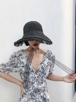 Fashion Lace Sunscreen Sunshade Empty Top Straw Hat main image 3