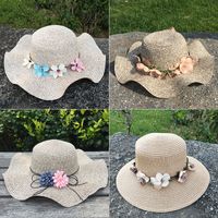 Sombrero De Paja Plegable De Protección Solar De Flores De Moda main image 1