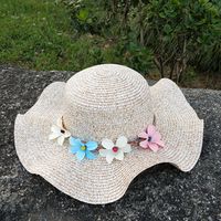 Sombrero De Paja Plegable De Protección Solar De Flores De Moda main image 6