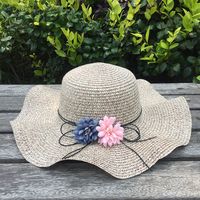 Sombrero De Paja Plegable De Protección Solar De Flores De Moda main image 5