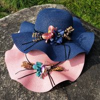 Fashion Sunshade Flowerbig Eaves Sunscreen Foldable Straw Hat main image 3