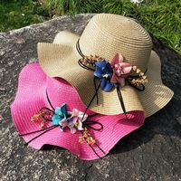 Fashion Sunshade Flowerbig Eaves Sunscreen Foldable Straw Hat main image 4