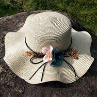 Fashion Sunshade Flowerbig Eaves Sunscreen Foldable Straw Hat main image 5