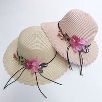 Korean Flower Sunshade Sunscreen Foldable Straw Hat main image 2