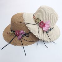 Korean Flower Sunshade Sunscreen Foldable Straw Hat main image 3