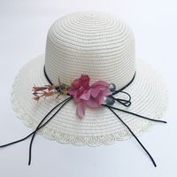 Korean Flower Sunshade Sunscreen Foldable Straw Hat main image 5