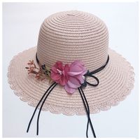 Korean Flower Sunshade Sunscreen Foldable Straw Hat main image 6