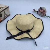 Fashion Sunshade Bow Big Brim Sunscreen Straw Hat main image 4