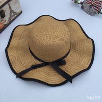 Fashion Sunshade Bow Big Brim Sunscreen Straw Hat main image 5