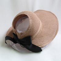 Korean Empty Top Foldable Bowknot Straw Hat sku image 3