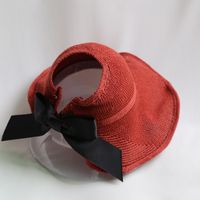 Sombrero De Paja Bowknot Plegable Superior Vacío Coreano sku image 4