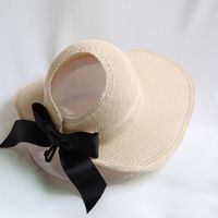 Sombrero De Paja Bowknot Plegable Superior Vacío Coreano sku image 5