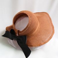 Korean Empty Top Foldable Bowknot Straw Hat sku image 6