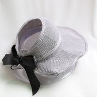 Korean Empty Top Foldable Bowknot Straw Hat sku image 2