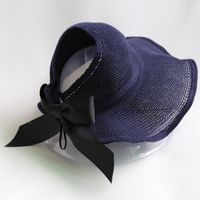 Korean Empty Top Foldable Bowknot Straw Hat sku image 7