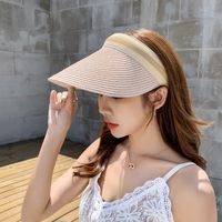 Fashion Empty Top Sunscreen Anti-ultraviolet Straw Hat sku image 3