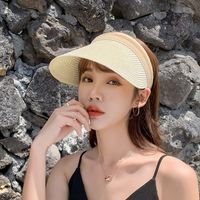 Sombrero De Paja Anti-ultravioleta De Protección Solar Superior Vacía De Moda sku image 4