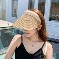 Sombrero De Paja Anti-ultravioleta De Protección Solar Superior Vacía De Moda sku image 1