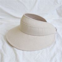 Sombrero De Copa Vacío Respirable De Lino De Algodón Plegable De Corea Protector Solar Vacío sku image 3