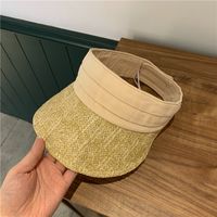 Fashion Double-sided Anti-ultraviolet Sunshade Empty Top Straw Hat sku image 1