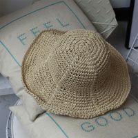 Fashion Foldable Sunshade Breathable Fisherman Straw Hat sku image 2
