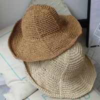 Fashion Foldable Sunshade Breathable Fisherman Straw Hat sku image 1