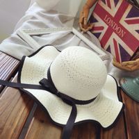 Sombrero De Paja De Protección Solar De Sombrilla De Bowknot Coreano sku image 4