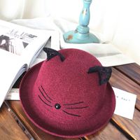 Chapeau De Paille Crème Solaire Oreilles De Chat En Dentelle Coréenne sku image 6