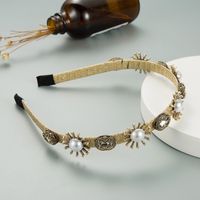 New Style Golden Pearl Flower Headband main image 5