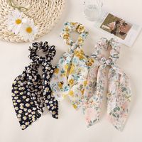 Fashion Chiffon Floral Knotted Hair Scrunchies Wholesale main image 2