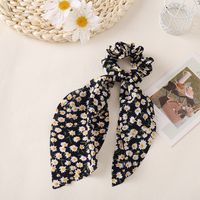 Fashion Chiffon Floral Knotted Hair Scrunchies Wholesale main image 4