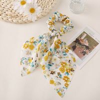 Fashion Chiffon Floral Knotted Hair Scrunchies Wholesale main image 5
