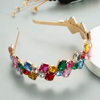 Barock Goldenes Kreuz Eingelegt Farbe Strass Stirnband main image 3