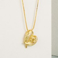Mode Engelsflügel Herzform Kupfer Eingelegte Zirkon Halskette Großhandel main image 1
