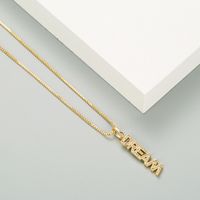 Fashion Hollow Long Letter Copper Inlaid Zircon Necklace Wholesale main image 3