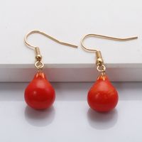 Korean Red Pear Fruit Earring Wholesale main image 4